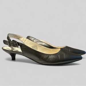 ANNE KLEIN I FLEX Leather Slingback Kitten Grey